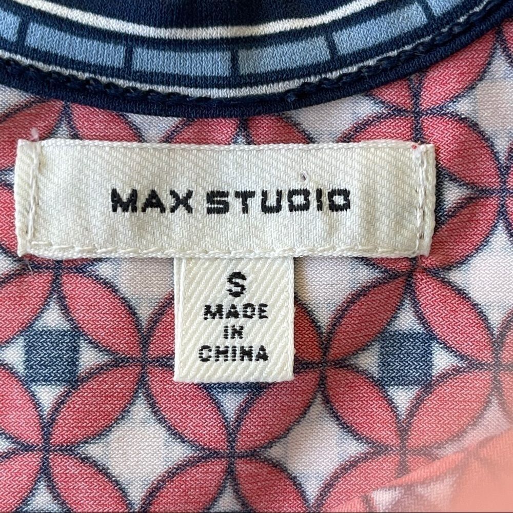 Max Studio Geo Red Print Dress Size Small‎ - Picture 5 of 9
